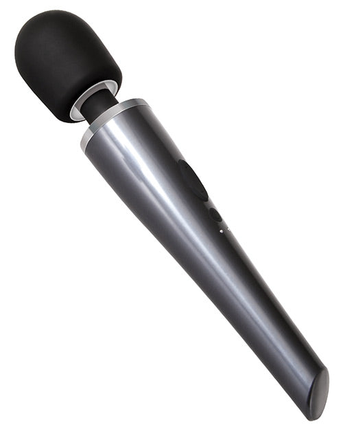 Evolved Mighty Metallic Wand Vibrator - Gray/Black