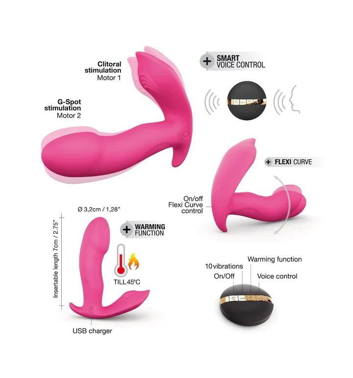 Dorcel Secret Clit Heating & Voice Control Vibrator - Pink