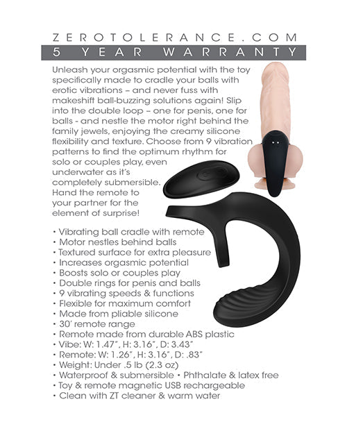 Zero Tolerance Vibrating Ball Cradle - Black