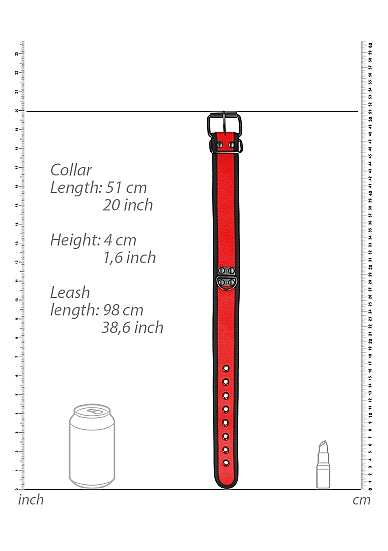 Shots Ouch Puppy Play Puppy Collar & Leash - Red