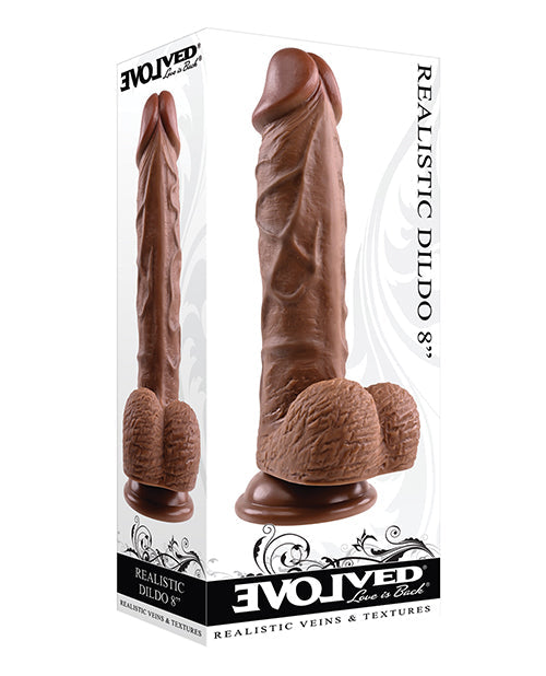 Evolved 8" Dildo with balls - Dark
