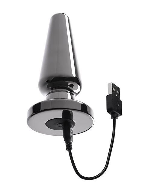 Evolved Advanced Vibrating Rechargeable Metal Plug - Black