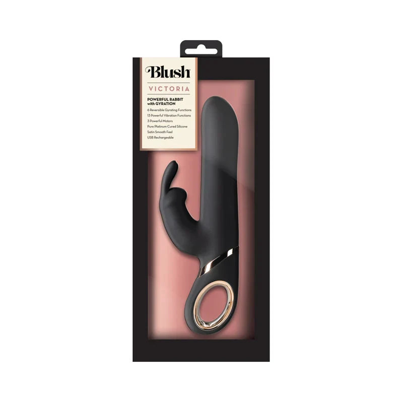 Blush Victoria Rabbit Vibrator - Black