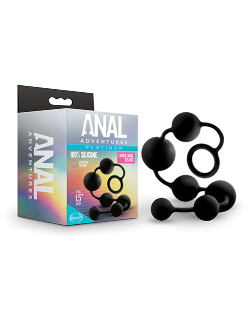 Anal Adventures Platinum Silicone Anal Beads Large Black