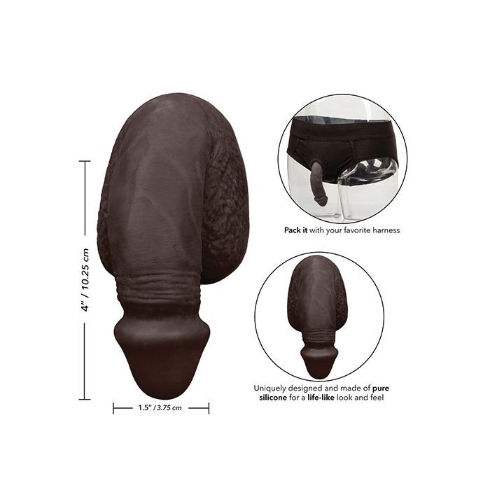 Packer Gear 4" Silicone Packing Penis - Black