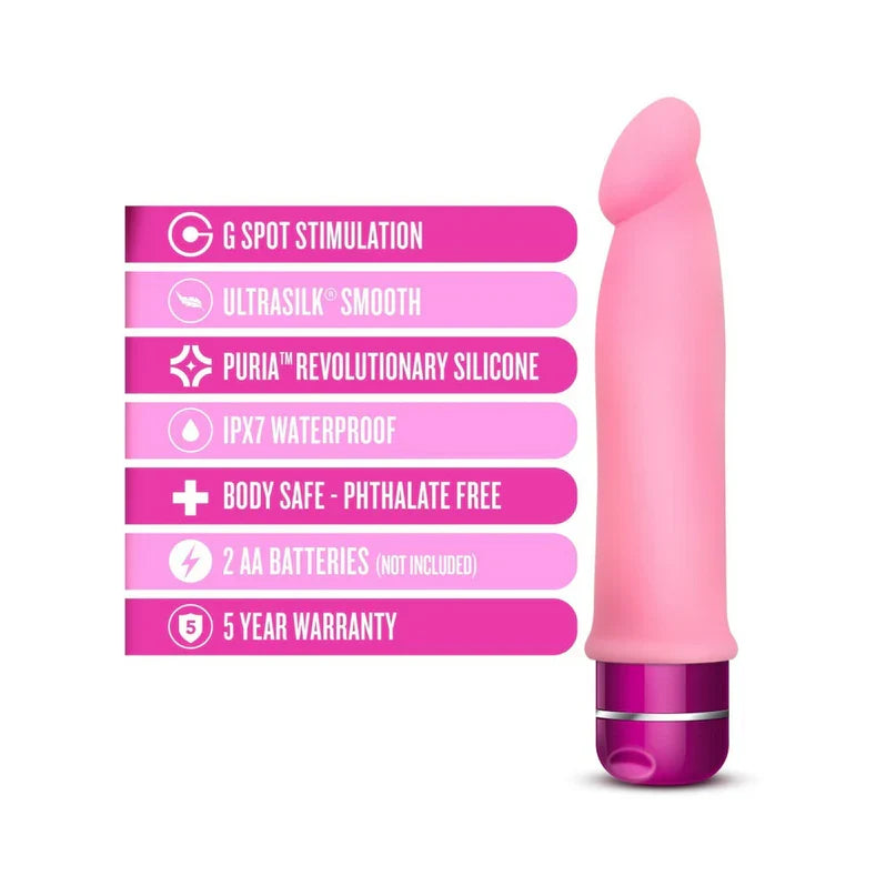 Luxe By Blush Purity Pink 7.5-Inch Vibrating Dildo
