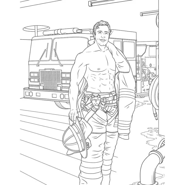 Men in Uniform Adult Coloring Book