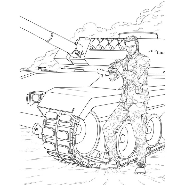 Men in Uniform Adult Coloring Book