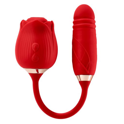 Rose Plus Suction + Thrusting Vibrator