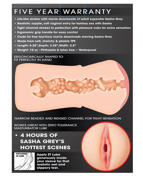 Zero Tolerance Sasha Grey Realistic Vagina Stroker